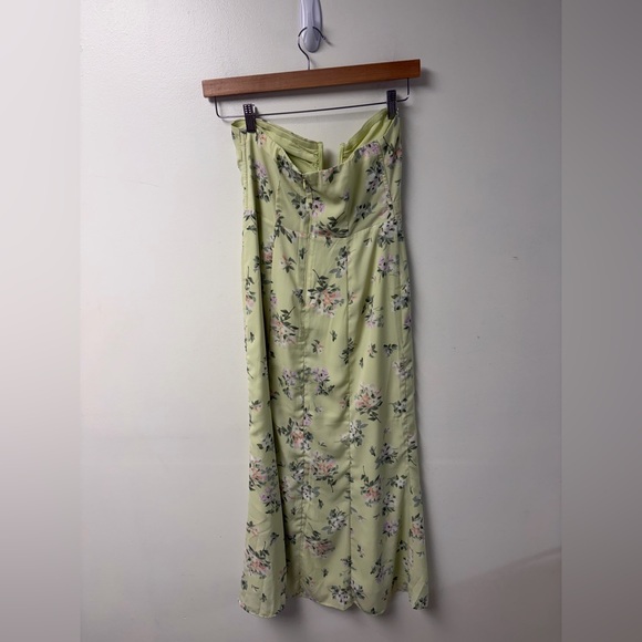Abercrombie & Fitch Floral Halter Neck Green Midi Dress Small Petite - Picture 6 of 9